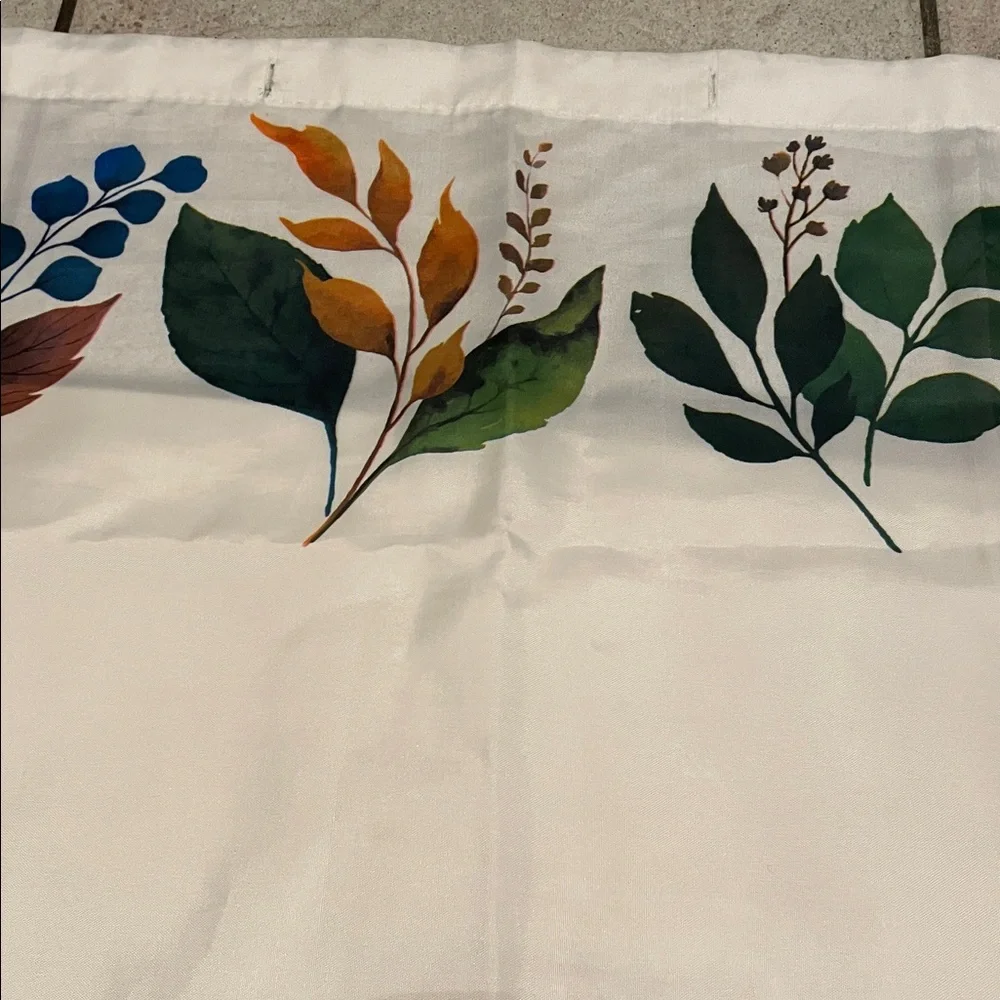 Vibrant Print Leaf Shower Curtain